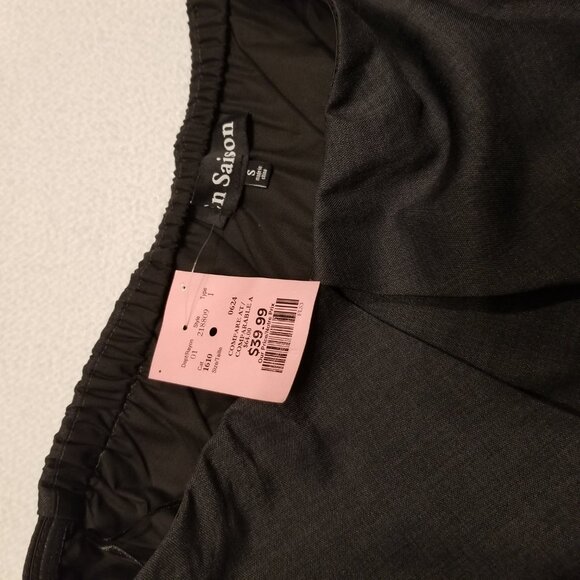 En Saison Tube Top Black Denim with Pleats Small NWT Strapless Cropped - Picture 9 of 10